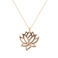 Bronze Lotus Necklace on Mini Rolo Chain