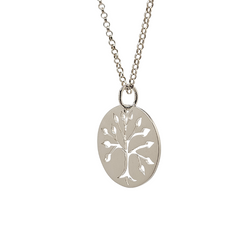 Large Cut Out Tree of Life Necklace in Sterling Silver on 18
