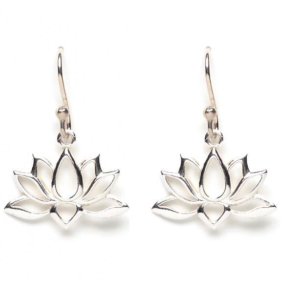 Open Design Lotus Dangle Earrings