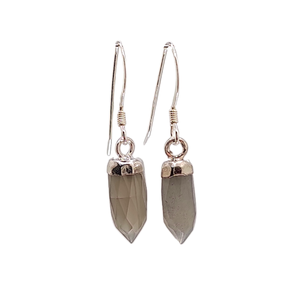 New Stones! Silver Gemstone Point Dangle Earrings
