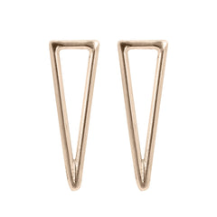 Open Triangle Design Earrings in Gold Plated Sterling Silver