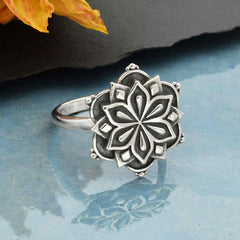 Sterling Silver Medium Mandala Ring