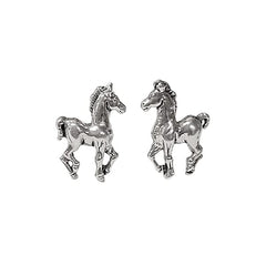 Zoe and Piper Adorable Small Horse Pony Stud Earrings in Sterling Silver, 1516