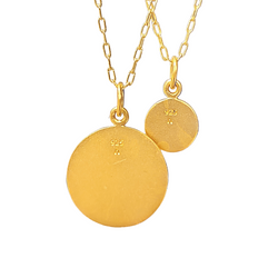 Gold Large & Small Dandelion Mother Daughter 2 Necklace Set on 18
