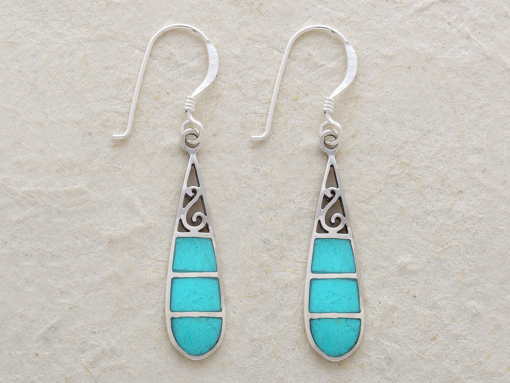 Thin Oval Etched Earrings