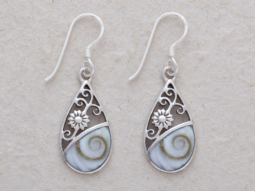 Etched Flower Earrings