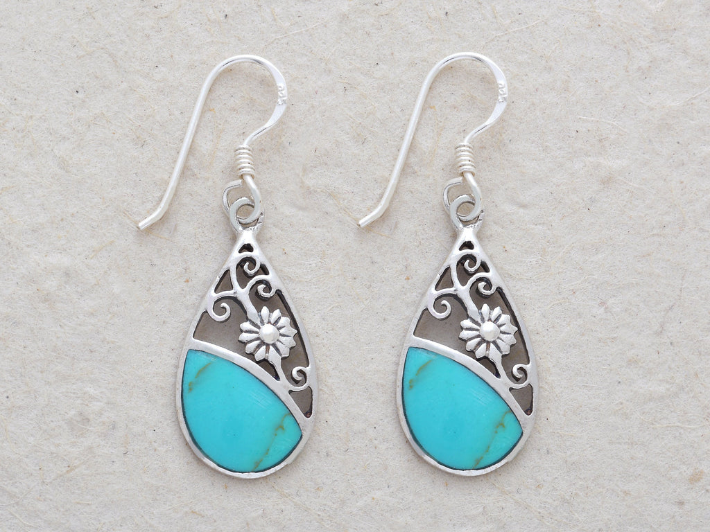 Etched Flower Earrings