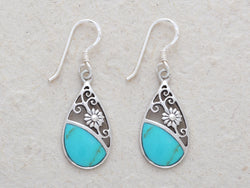 Etched Flower Earrings