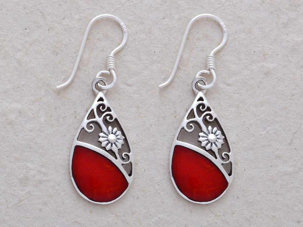 Etched Flower Earrings