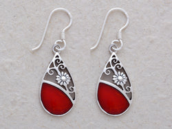 Etched Flower Earrings
