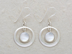 Round with Color Center Earrings