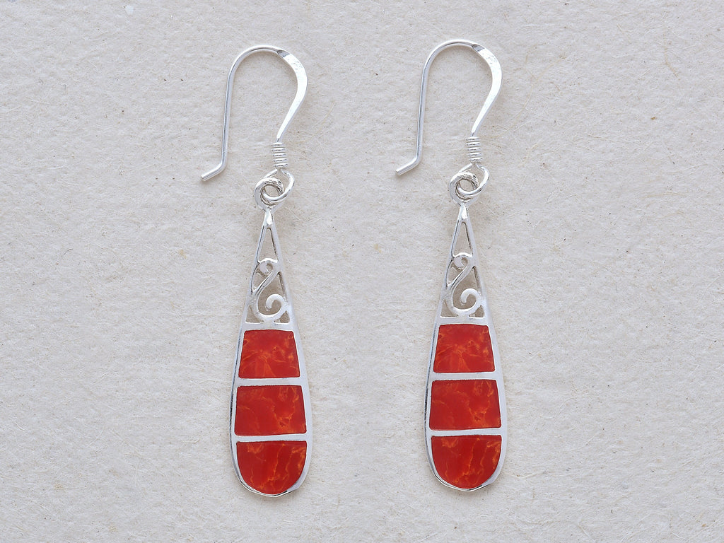Thin Oval Etched Earrings