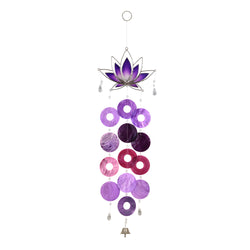 Capiz Lotus Chimes, Purple