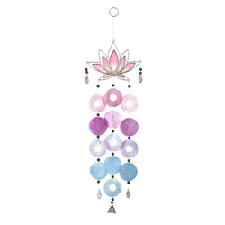 Capiz Lotus Chimes, Blue Pink