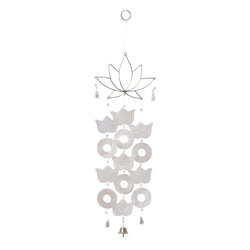 Capiz Lotus Wire Chimes, Natural