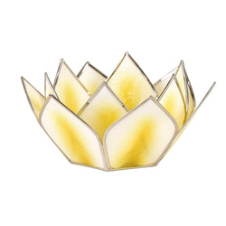 Mini Dahlia Lotus Tea Light Holder, Yellow