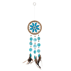 Capiz Shell Chakra Dreamcatchers - Flower, Throat Blue