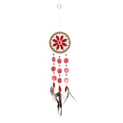 Capiz Shell Chakra Dreamcatchers - Flower, Root Red
