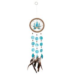 Capiz Shell Chakra Dreamcatchers - Lotus, Throat Blue