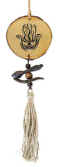 Hanging Hamsa Pine Slice Ornament