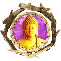 BUDDHA - Driftwood Rattan Capiz Laminated Wall Decor