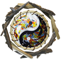 YIN-YANG FISH - Driftwood Rattan Capiz Laminated Wall Decor