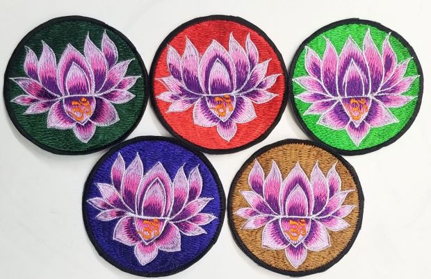 Lotus/Om Patch (Pack Of 5)