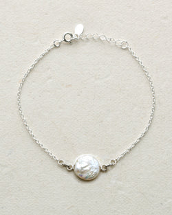Freshwater Pearl Single Shell Chain Bracelet
