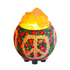 Himalayan Aromatherapy Salt Lamp with UL Listed Dimmer Cord (Peace Sign)