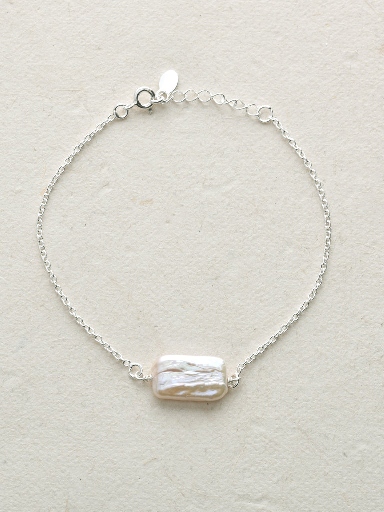 Freshwater Pearl Single Shell Chain Bracelet