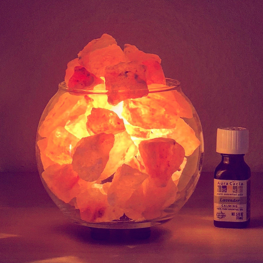 Himalayan Aromatherapy Salt Lamp with UL Listed Dimmer Cord (Clear Sphere)