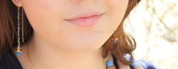 Kyanite and Blue Chalcedony Threader Dangle Earrings