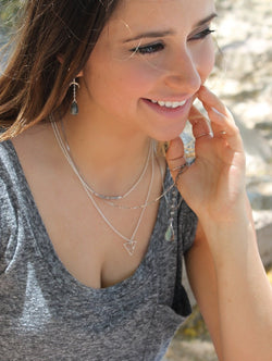 Crescent Moon and Labradorite Dangle Earrings