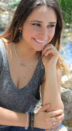 Crescent Moon and Labradorite Dangle Earrings