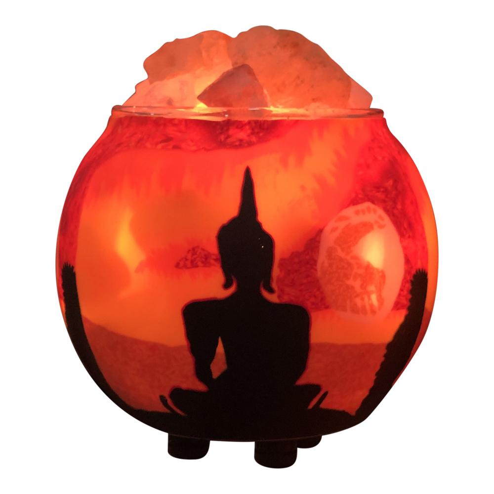 Himalayan Aromatherapy Salt Lamp with UL Listed Dimmer Cord (Buddha)