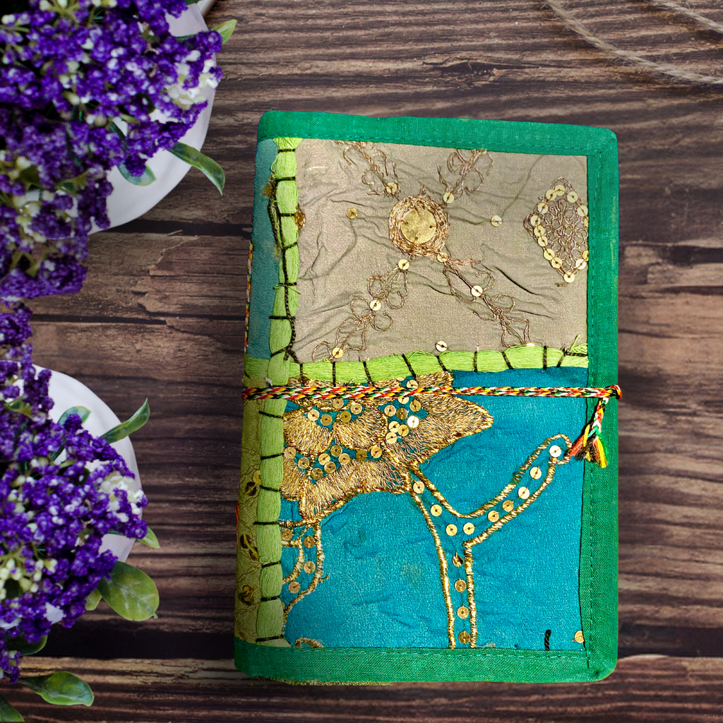 Rajastahni Patchwork Journal - Light Green