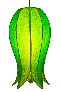 Hanging Flowering Lotus Lamp Medium, Lime / 12' Swag Kit