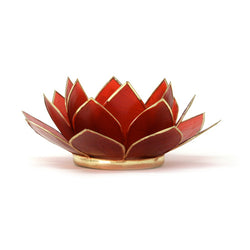 Gemstone Lotus Tea Light Holder, Ruby