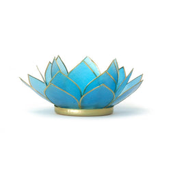 Gemstone Lotus Tea Light Holder, Turquoise