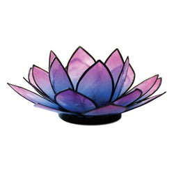 SoHo Lotus Tea Light Holder, Pink/Turquoise