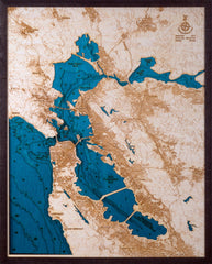 San Francisco Bay Area Large 3D Wood Map