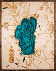 Lake Tahoe Large 3D Wood Map