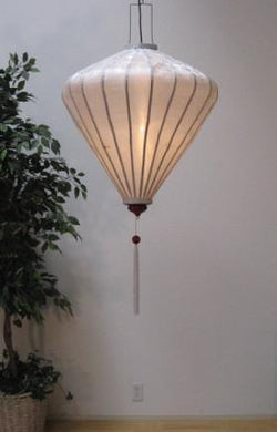 Silk and Bamboo Lantern Diamond 4', White