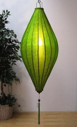Silk and Bamboo Lantern Oval 6', Lime
