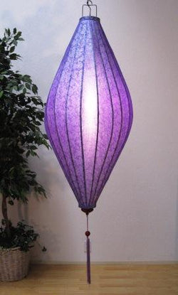 Silk and Bamboo Lantern Oval 6', Lilac