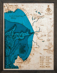 Monterey Bay 3D Wood Map