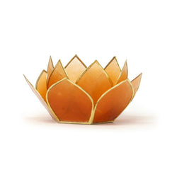 Mini Gemstone Lotus Tea Light Holder, Amber