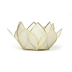 Mini Gemstone Lotus Tea Light Holder, Pearl