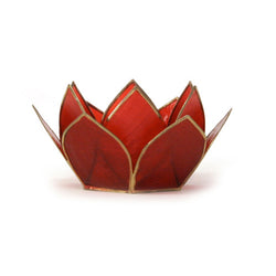 Mini Gemstone Lotus Tea Light Holder, Ruby