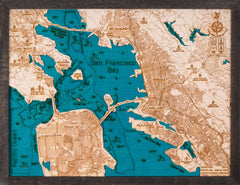 San Francisco Bay 3D Wood Map